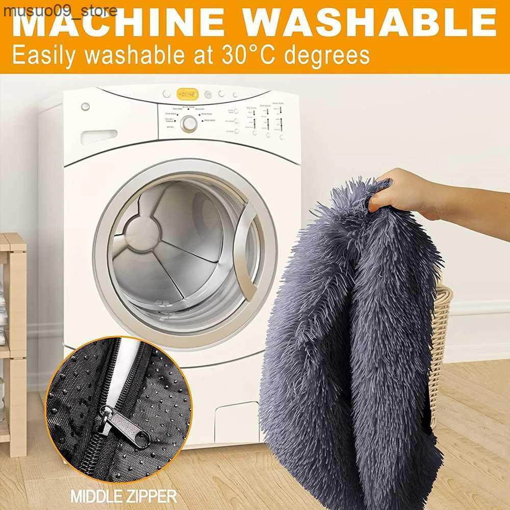 kennels pens Circular detachable pet bed plush large dog bed warm and fluffy dog cushion in winter cat bed super soft sleeping small dog nest L240910