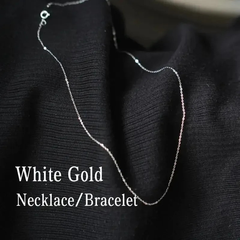 Goldtutu Real 14K pure white gold necklace chain minimal simple style exquisite jewelry Au585 bracelet kj501 241106