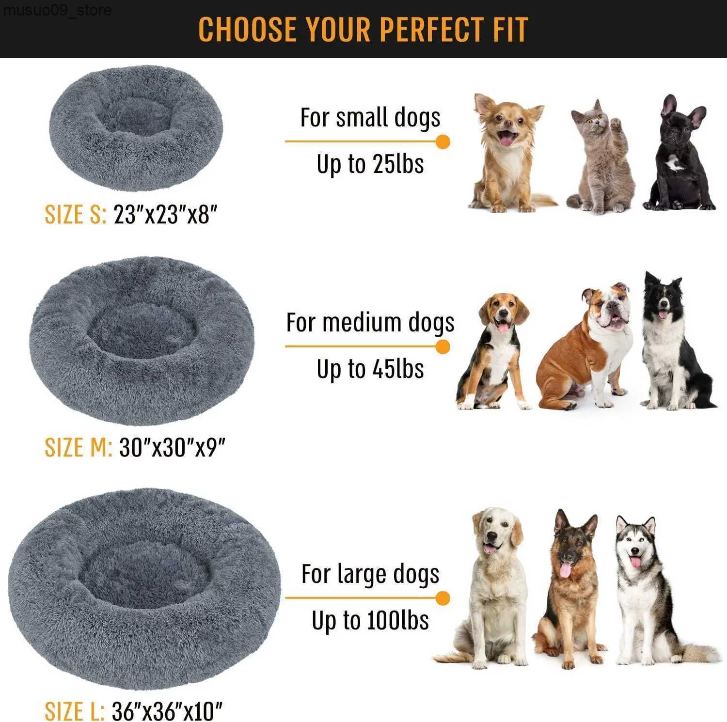 kennels pens Pet dog bed donut pet mat Labrador Retriever house circular mat pet product accessories small animal house direct delivery L240910