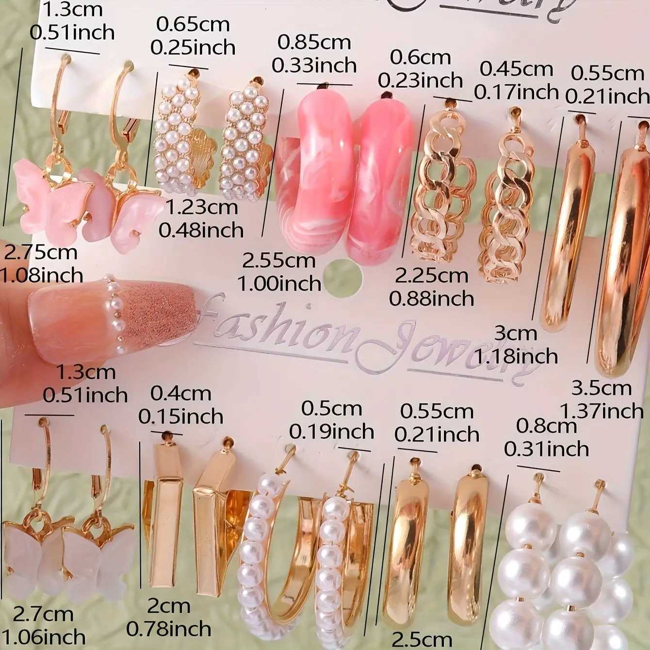 Bohen Acrylic Pendant Earrings Punk Poetic Block C-shaped Earring Set Warm Summer Retro Party Jewelry X241106