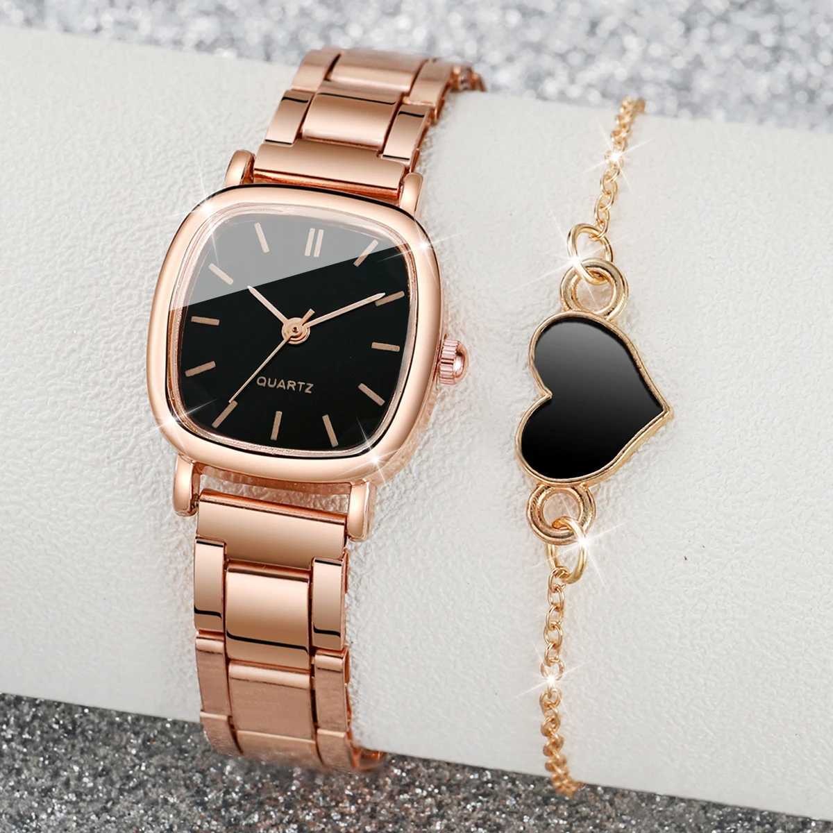 4-piece/set Wens exquisite watch set fashionable girlfriend clothing steel strap quartz watch bracelet set X241106