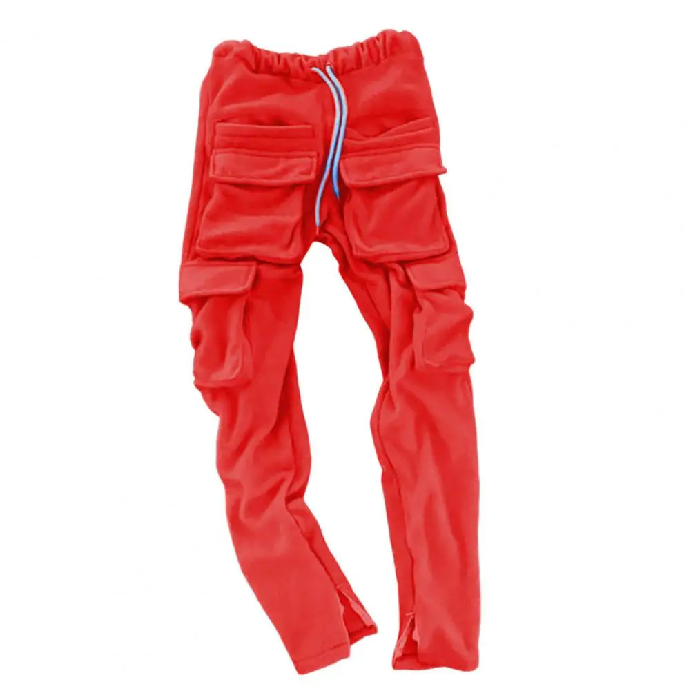Fall Winter Streetwear Mens Cargo Pants Pockets Sweat Pants Casual Trousers Mens Jogging Pants Sweatpants 241106