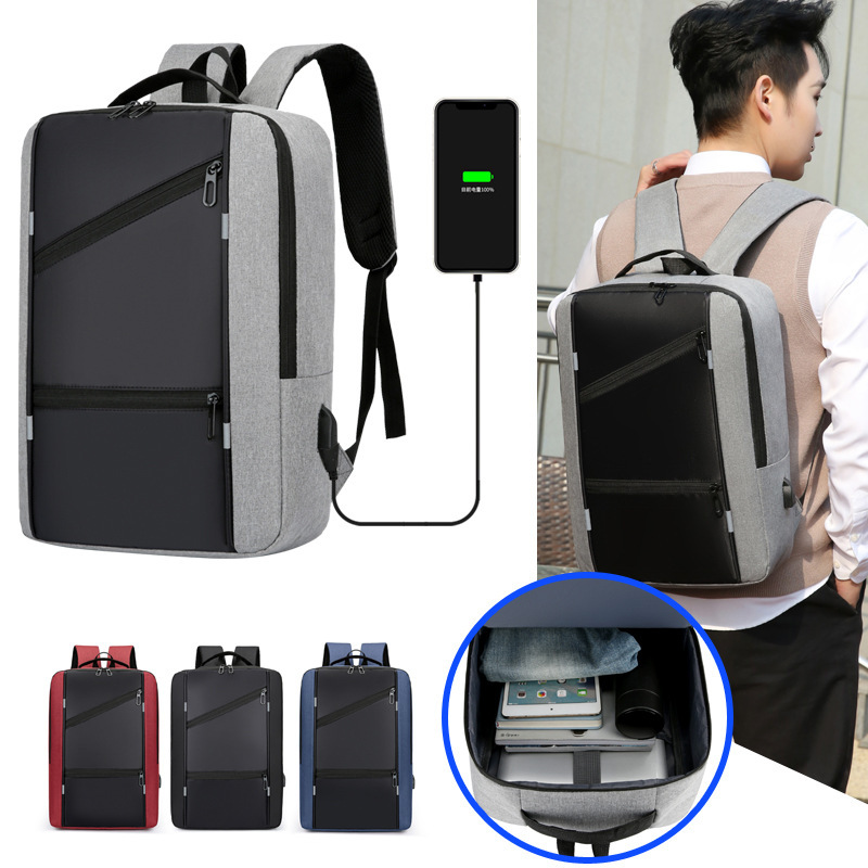 Men's Waterproof Casual Business Men Computer 15.6 Inch Laptop Bag Back Light Anti Theft Travel Backpack Male
