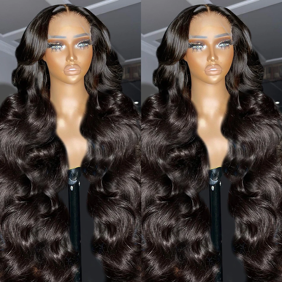 40 Inch Peruvian Hair Body Wave 13x4 HD Lace Frontal Wig Human Hair Water Wave Glueless Pre Plucked Synthetic Lace Front Wig for Woman