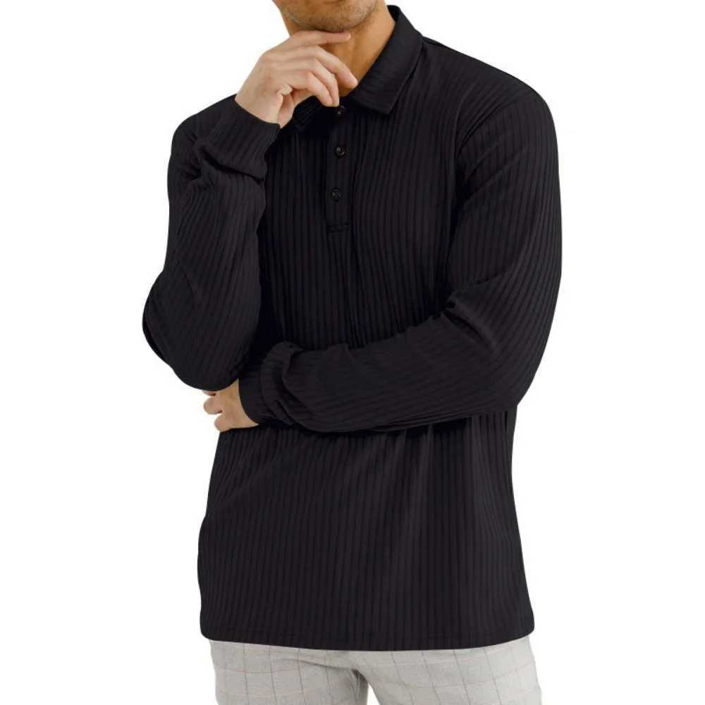 Spring and autumn mens long Sve T-shirt mens striped high elasticity tight fitting shirt casual sportswear fashionable W241106