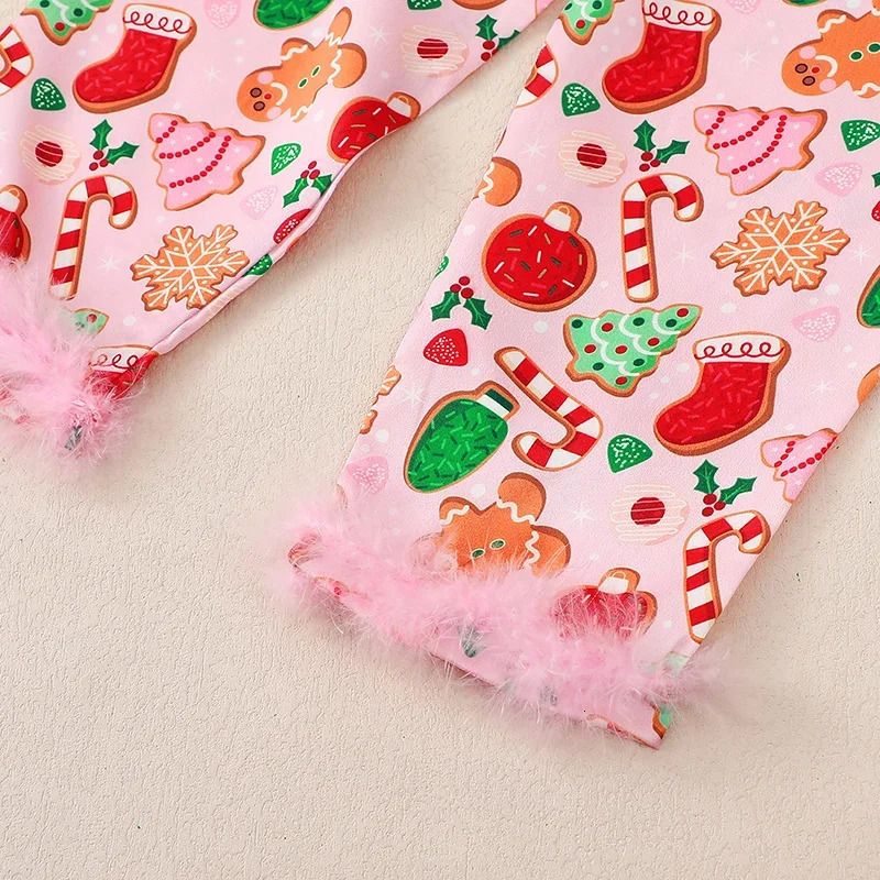 1-5Y Baby Boys and Girls Christmas Silk Pajama Set Button Down Patch Long Sleeve Shirt Top Satin Pj Set 241106