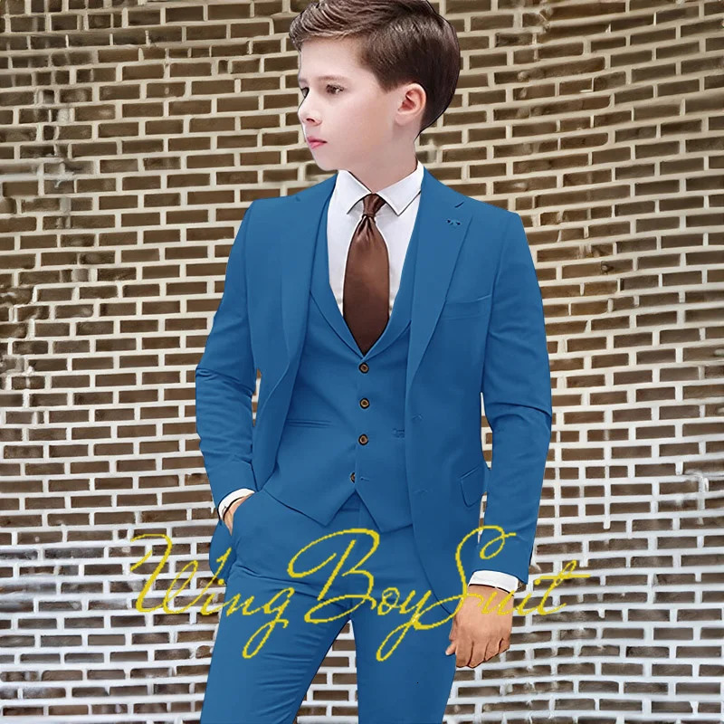 Boys Kids Suits Wedding Tuxedo Formal Jacket Vest Pants 3 Piece Set 2-16 Custom Sizes Clothes Child Blazer 241106