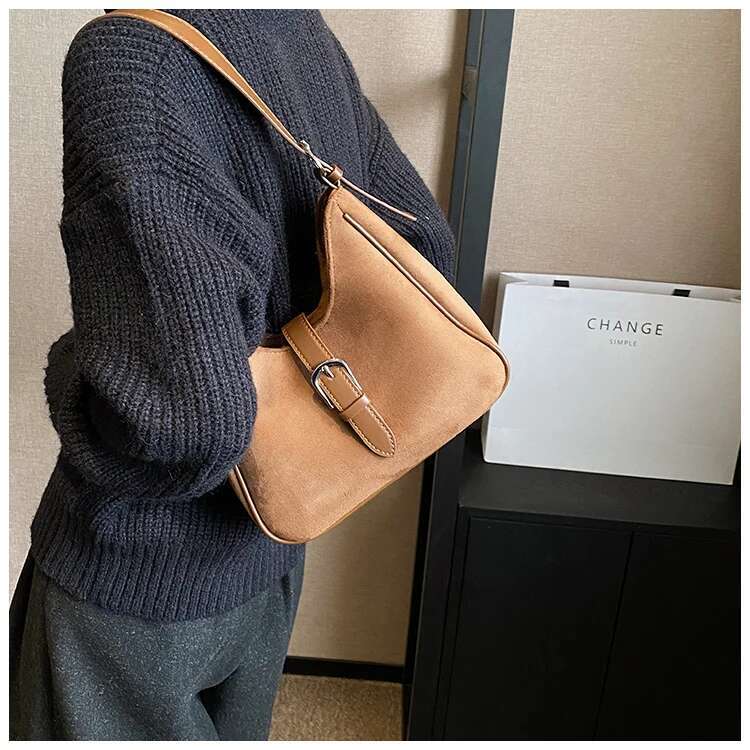 Designer Bag Trendy Sude Hobos Shoulder Crossbody Bags Women Tote Handbags And Purses 2024 New Solid Ladies Messenger Bag High Quality