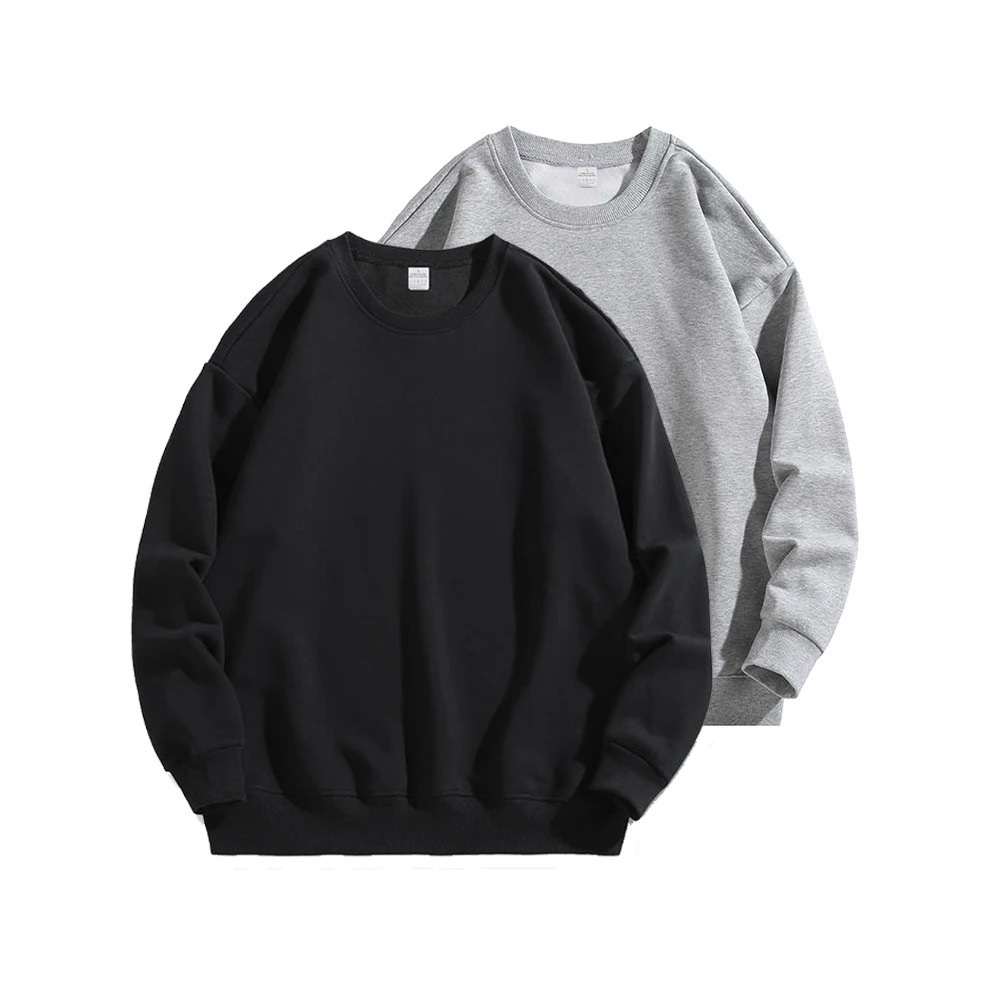 Mens Casual Crewneck Sweatshirt Hoodies Pullover Streetwear Solid Hoodie Hiphop Basic hoodies 241106