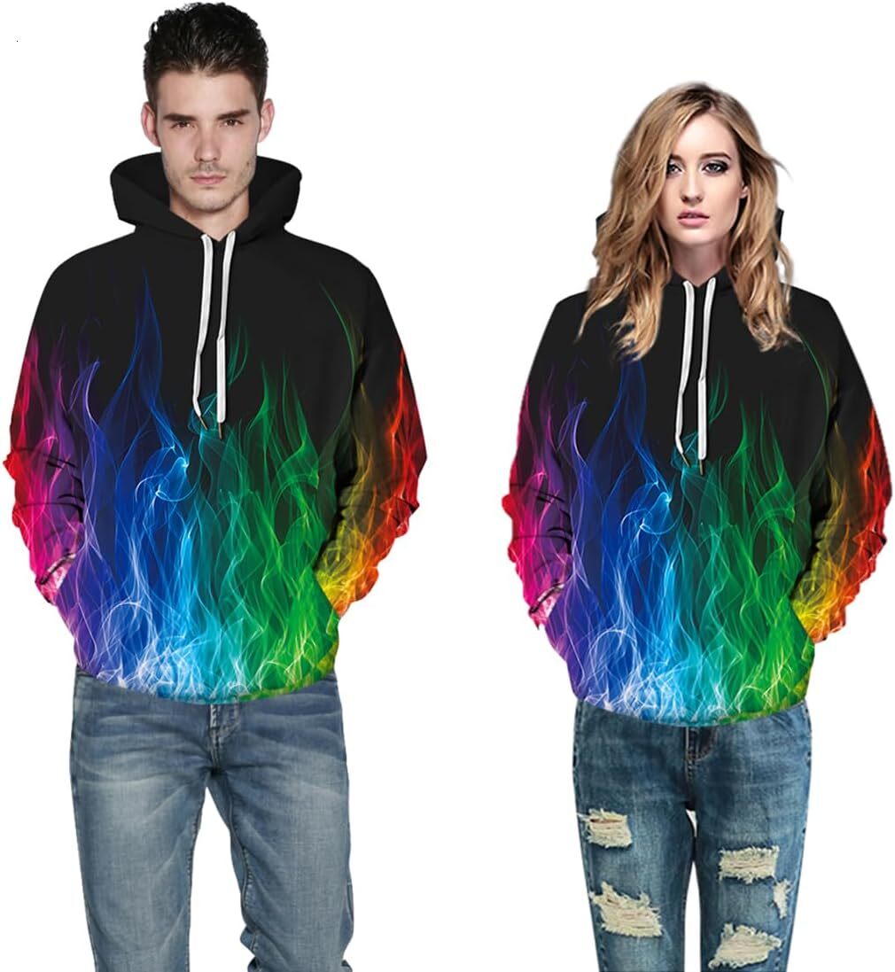 Hoodie for Mens Womens Mens Hoodie 3D Printed Pullover Hooded Sweatshirt Cool Outfits With Pockets Graphic