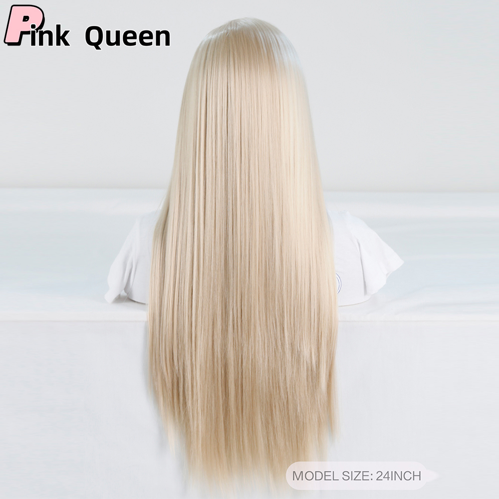 13*2.5 Lace front wig Long straight blond hair synthetic natural Hand crochet hairpiece cosplay girl wigs synthetic lace wig handimplantes hair wigs