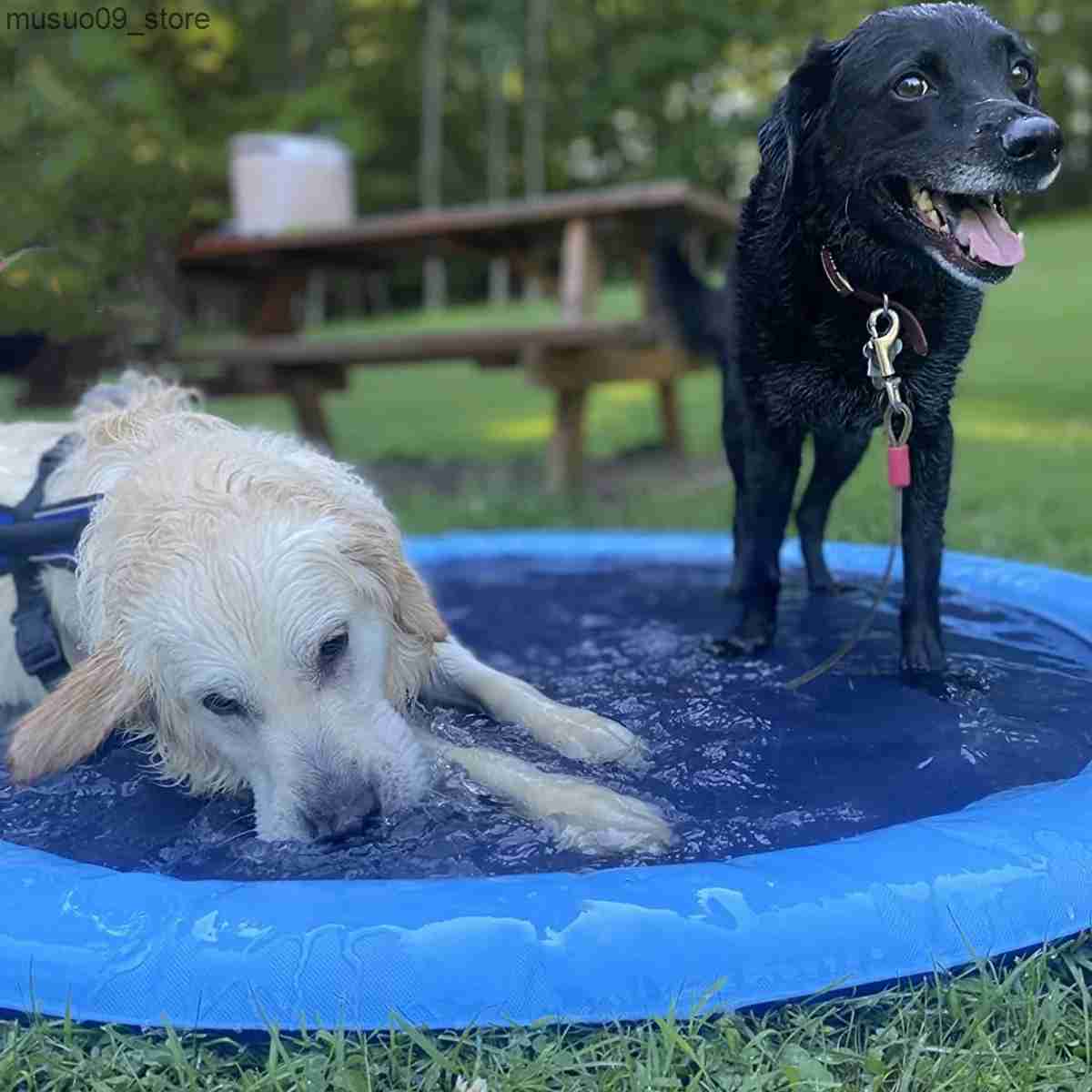 kennels pens 100/150/200cm Summer Pet Swimming Pool Inflatable Water Slide Pad Game Cooling Pad Outdoor Interactive Fountain Toy L240910
