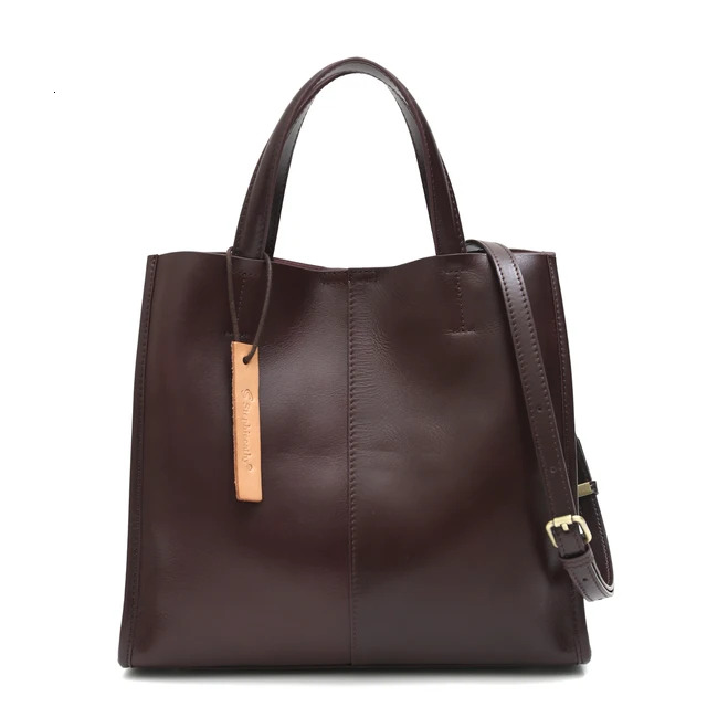 Minimalist Vintage Genuine Leather Tote Women Classic Top-Handle Bag Large Capacity Cross Body Shoulder Handbags Purse Womens Purse Designer Bag Check