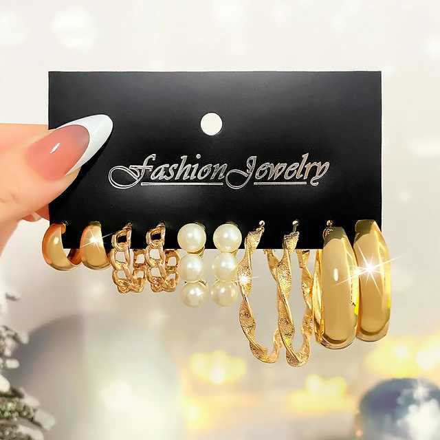 Fashion Gold Color Earrings Set Geely Pearl Earrings for Wen Ear of Wheat Simple Metal Round Party Jewelry 2022 X241106