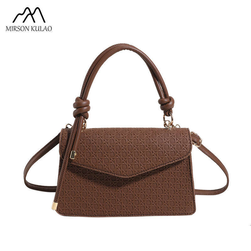 New Europe And The United States Early Autumn Solid Color Crossbody Single Shoulder Simple Dia Lattice Small Square Bag