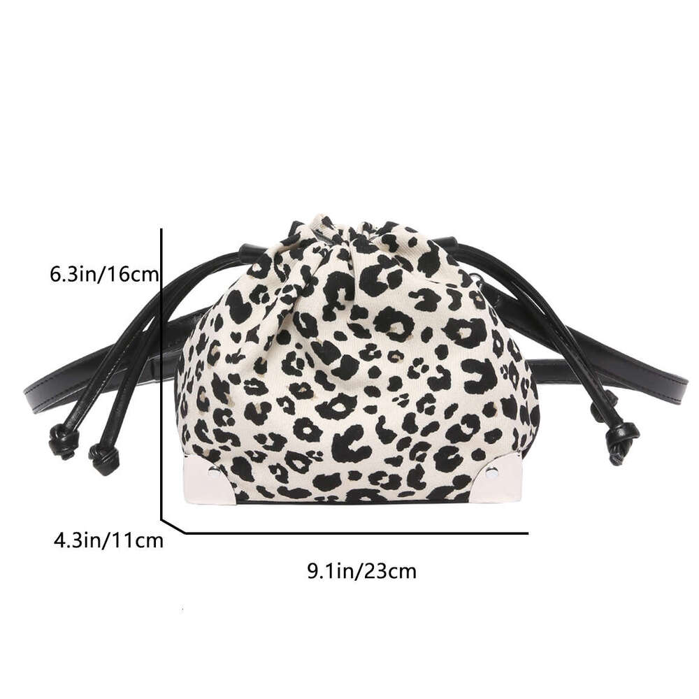 Designer Bag Small Drawstring Shoulder Bag For Women Brand Designer Handbag And Purse 2024 New Bucket Crossbody Bag Vintage Leopard Bolsas