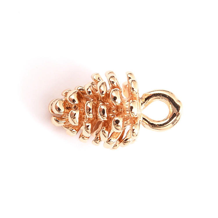 Elegant Bronze Pinecone Pendant with Authentic Gold Electroplating Gold in packs of 100