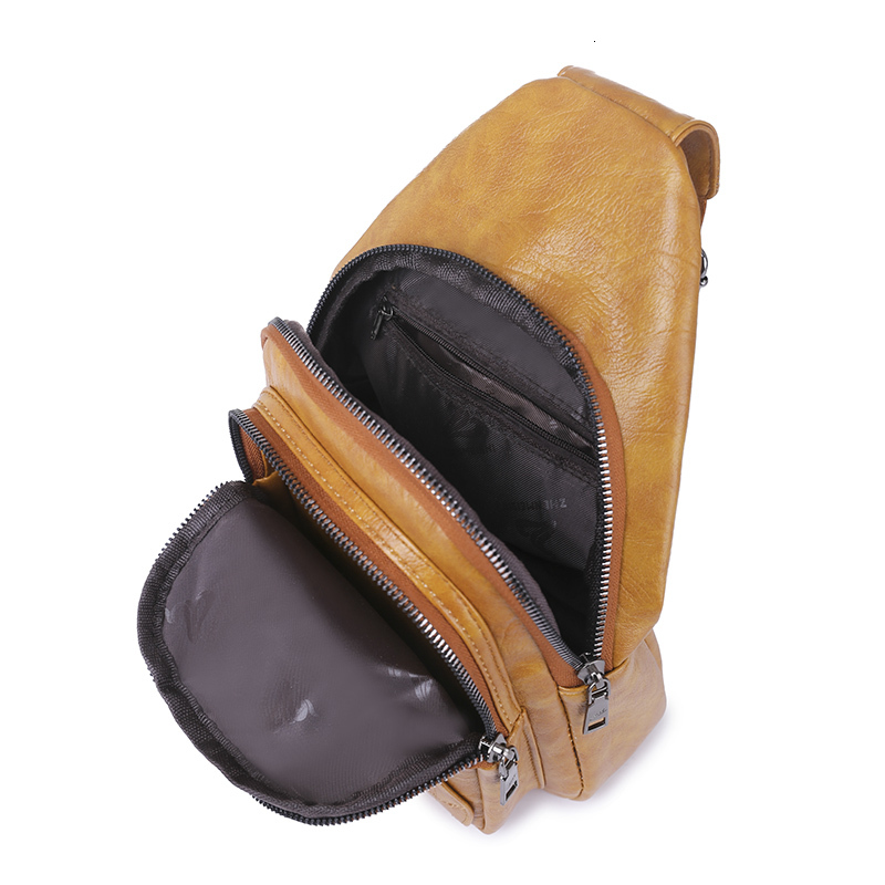 For Newly Wax Skin Women Chest Female Sg Bags Crossbody Waterproof Shoulder Casual Pu Leather Messenger Pack