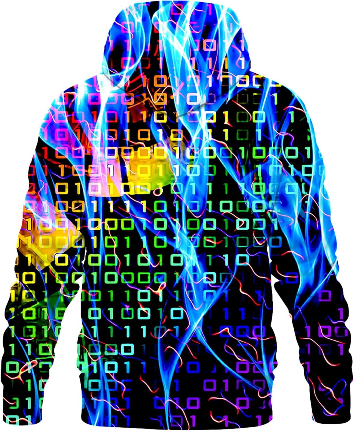 Hoodie for Mens Unisex 3D Printed Hooded Sweatshirt Casual Pullover Hoodie with Big Pockets Graphic Magical numbers cool