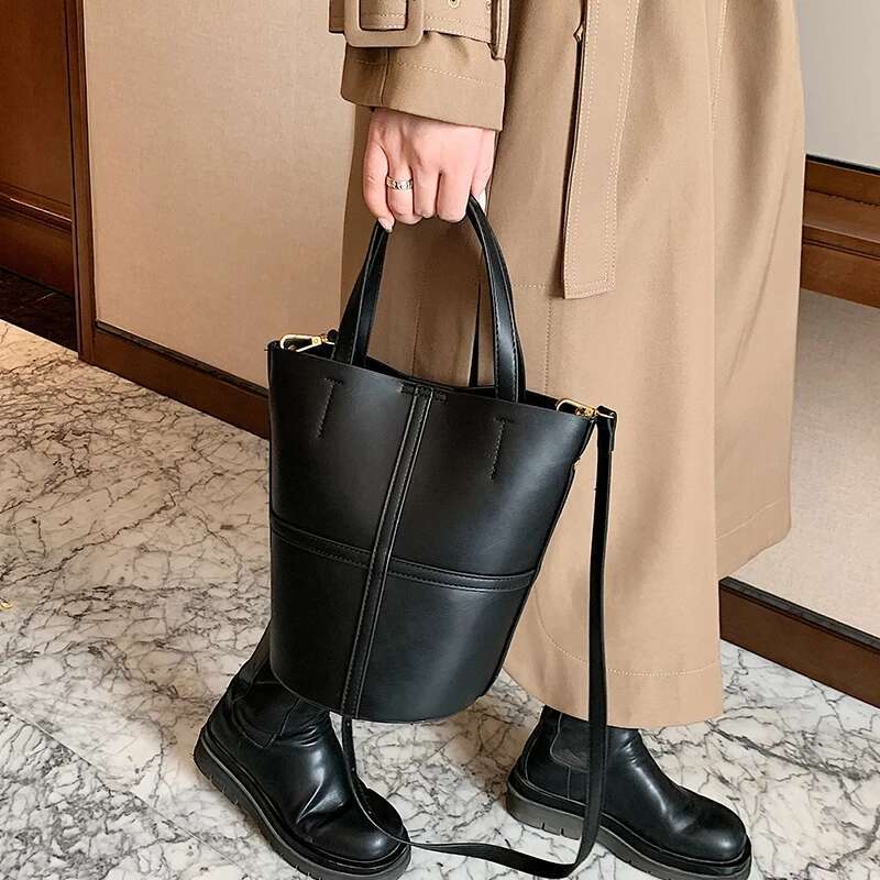 LITTLETON PU Leather Vintage women handbag small female Bucket Shoulder 2024 Brand ladies Handbags and Purses lady Crossbody bags