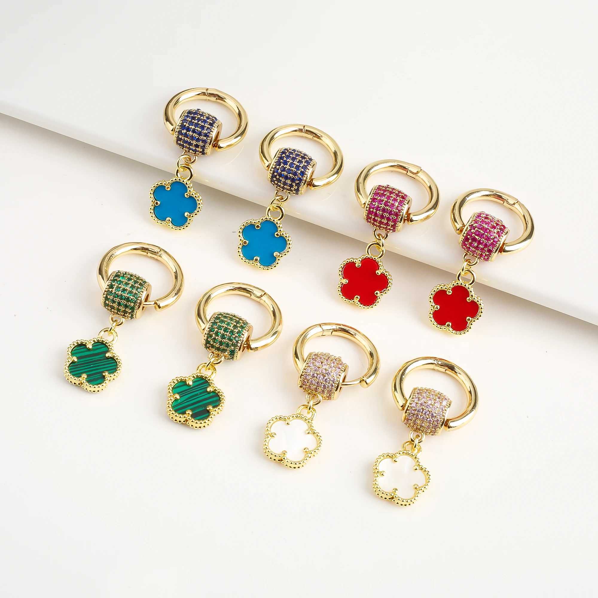 Luxurious shiny zirconia earrings suitable for fashion five leaf flower earrings necklace sets party jewelry and shampoos X241106