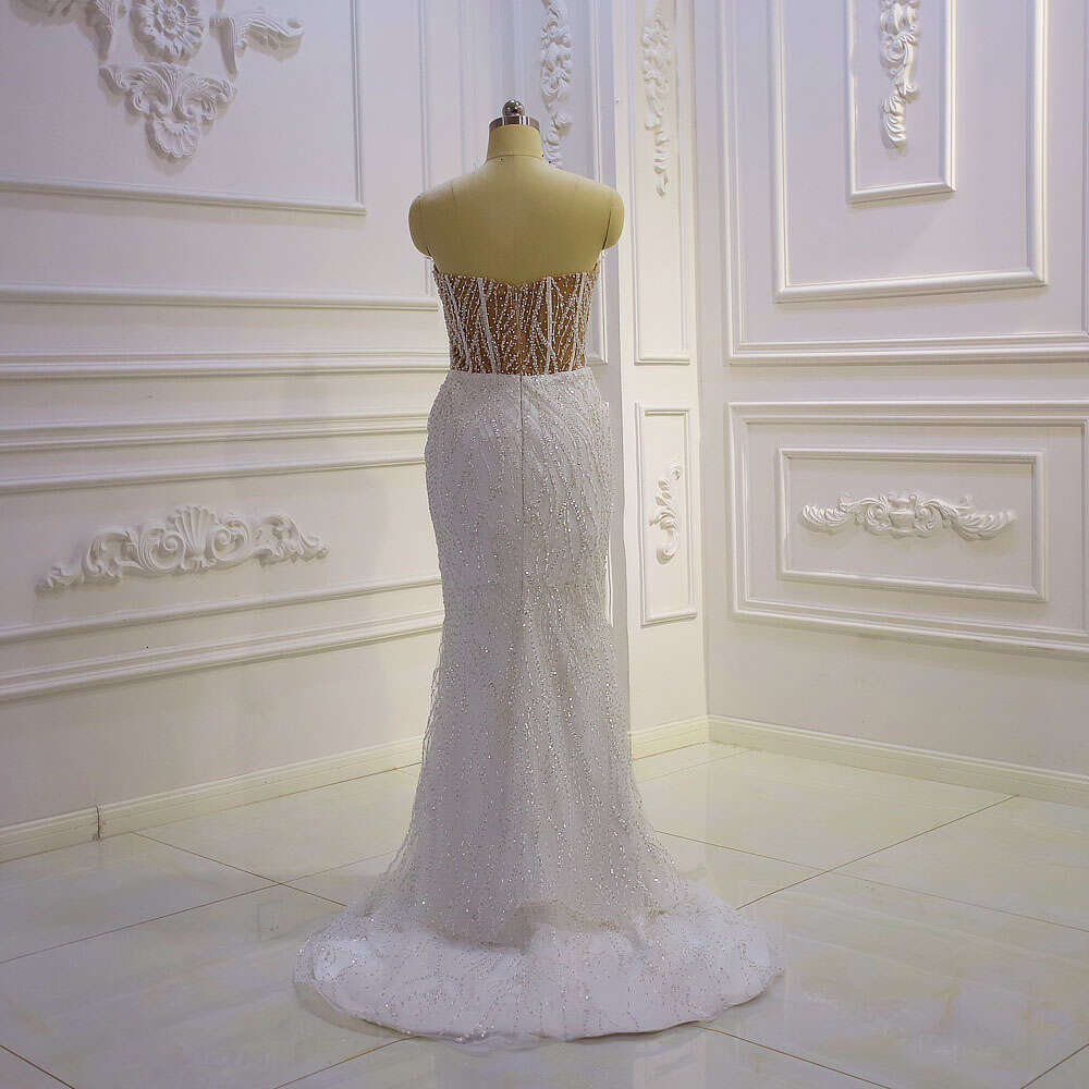 Amanda Novias Velo Sweetheart Sleeveless Nude Top 2 In 1 Mermaid Wedding Dress