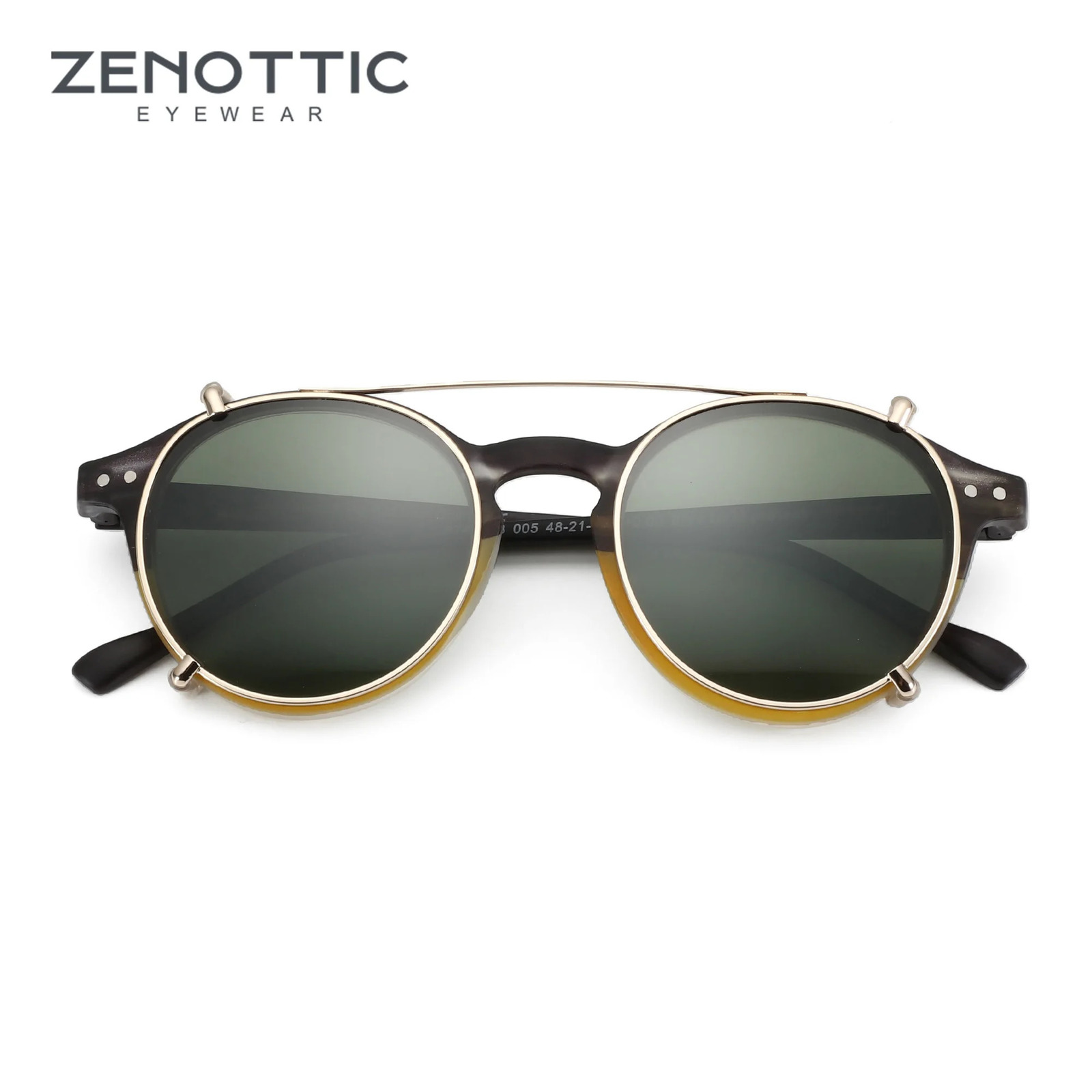 ZENOTTIC Steampunk style clip on sunglasses suitable for men women anti blue light glassespolarized clip on fashion/retro computer glasses 241106