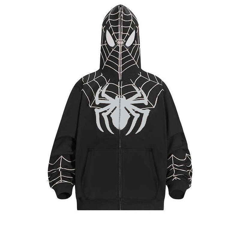 shanshi spider hoodie American spider hoodie y2k Harajuku style hooded sweatshirt hiphop high street niche design cardigan jacket hoodie