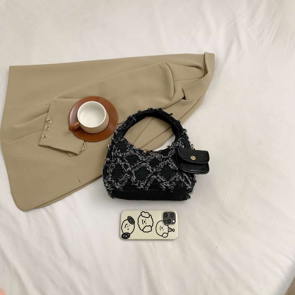 Designer Bag This Rhombus Denim Handbag Is Stylish,Simple , Suitable For Work, Commuting And Dating. 98b