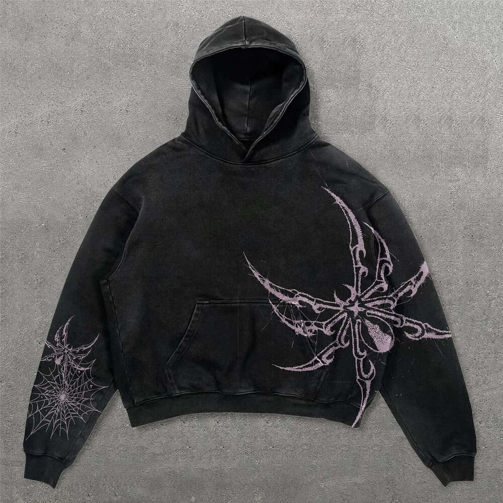 shanshi spider hoodie spider pattern sweatshirt pullover hoodie