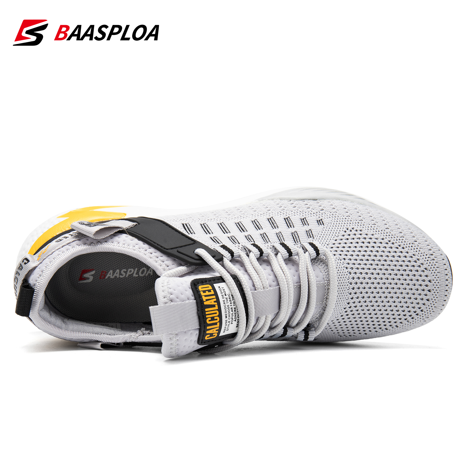 Baasploa Men Running Shoes Non-slip Shock Absorption Sneaker Lightweight Tennis Shoe Waterproof Man Breathable Casual Shoes