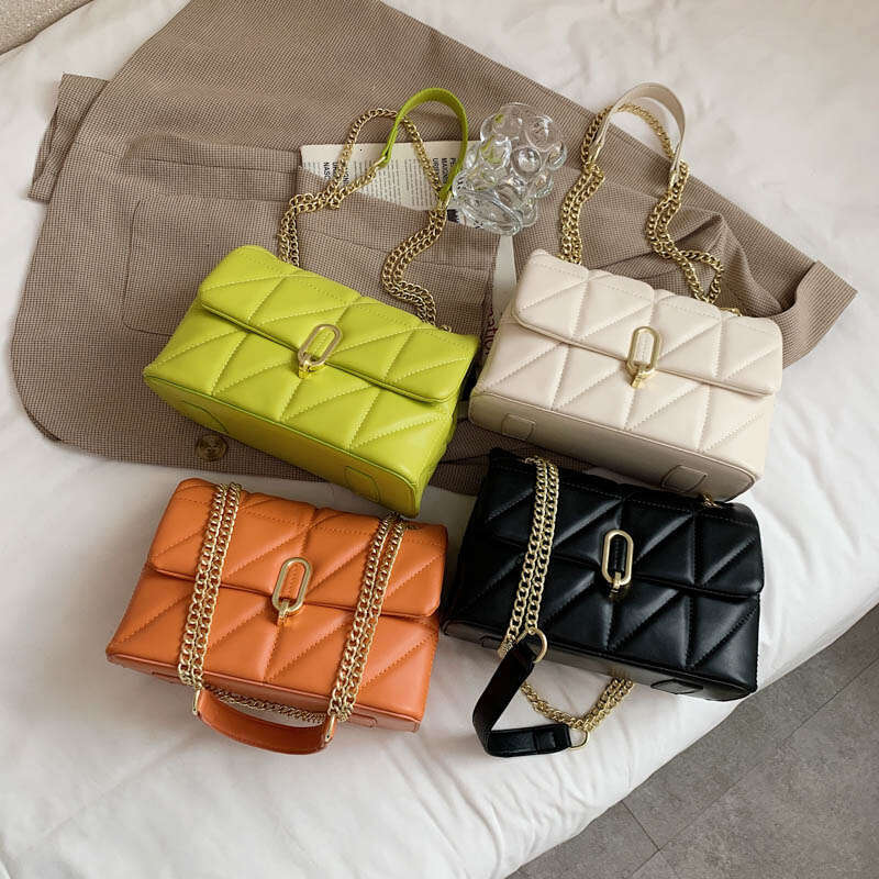 Designer Bag Kiwi Green 2024 Fashion Shoulder Bag Women Leather Pu Quilted Bag Females Luxury Handbags Women Bags Designer Sac A Main Femme