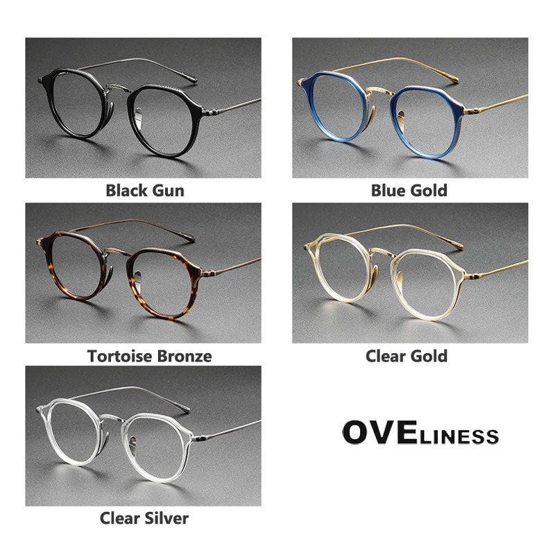 Acetate Glasses Frame Men Vintage Oversize Pilot Vintage Retro Eyeglasses frames Women Spectacles full Eyewear 241105