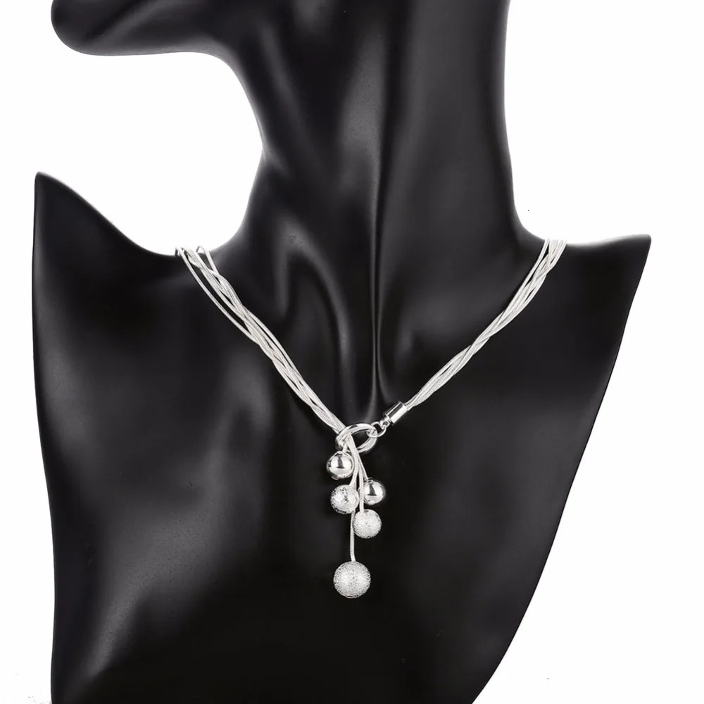 925 sterling silver high-quality five thread bead necklace bracelet earrings for ladies wedding jewelry party gifts 241106
