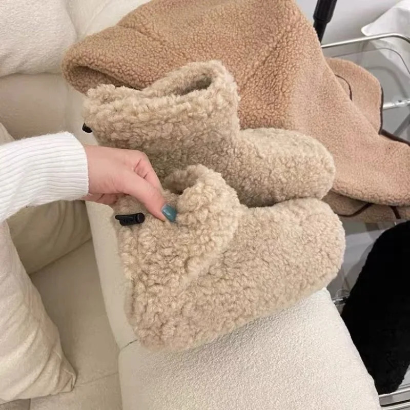 2025 New Designer Soft Winter Ankle Boots Outdoor Women's Non Slip Warm Fluffy Snow Boots Outdoor Cotton Stove Shoes