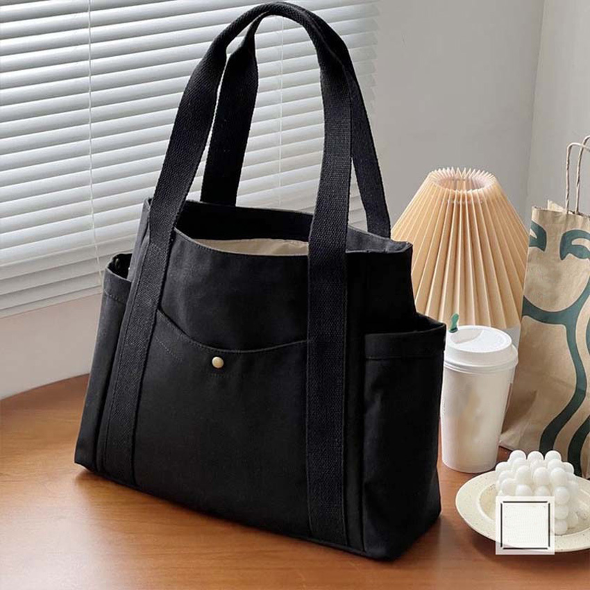 Large Capacity Canvas Tote Bags for Work Commuting Carrying Bag College Style Student Outfit Book Shoulder Bag