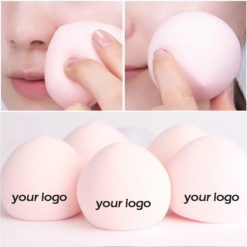 50 pieces of customized printed name cherry Darling Peach Steam Bread Beauty Egg Powder Bubble Makeup Sponge Beauty Tool Gift 241105