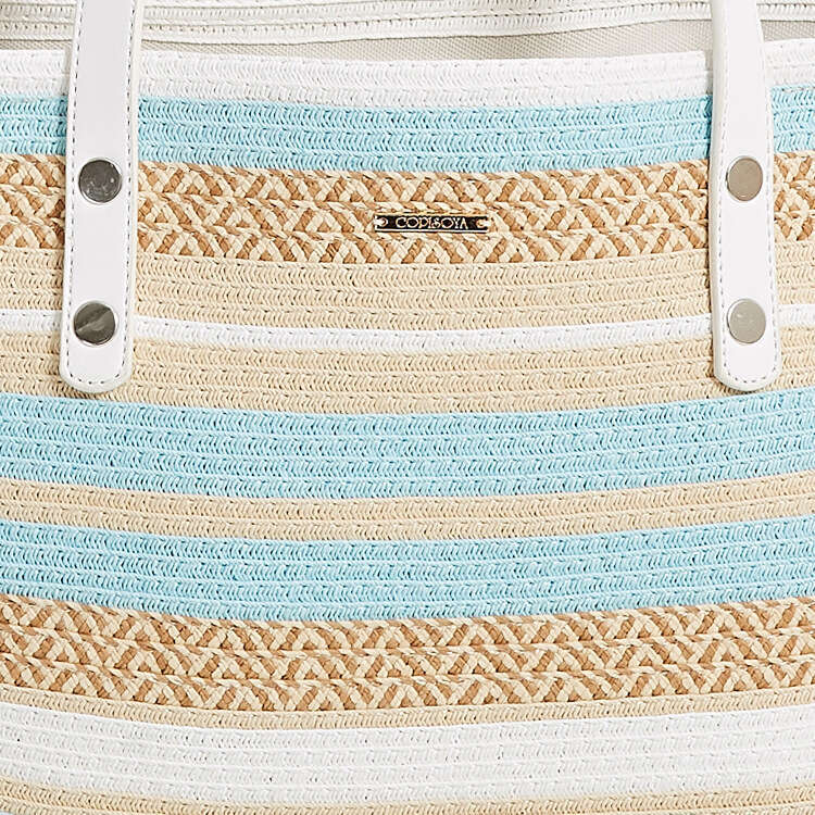 OLOEY Women's Summer Beach Hat Versatile Backpack Handbag Outdoor Travel Holiday Stripe Casual Bag