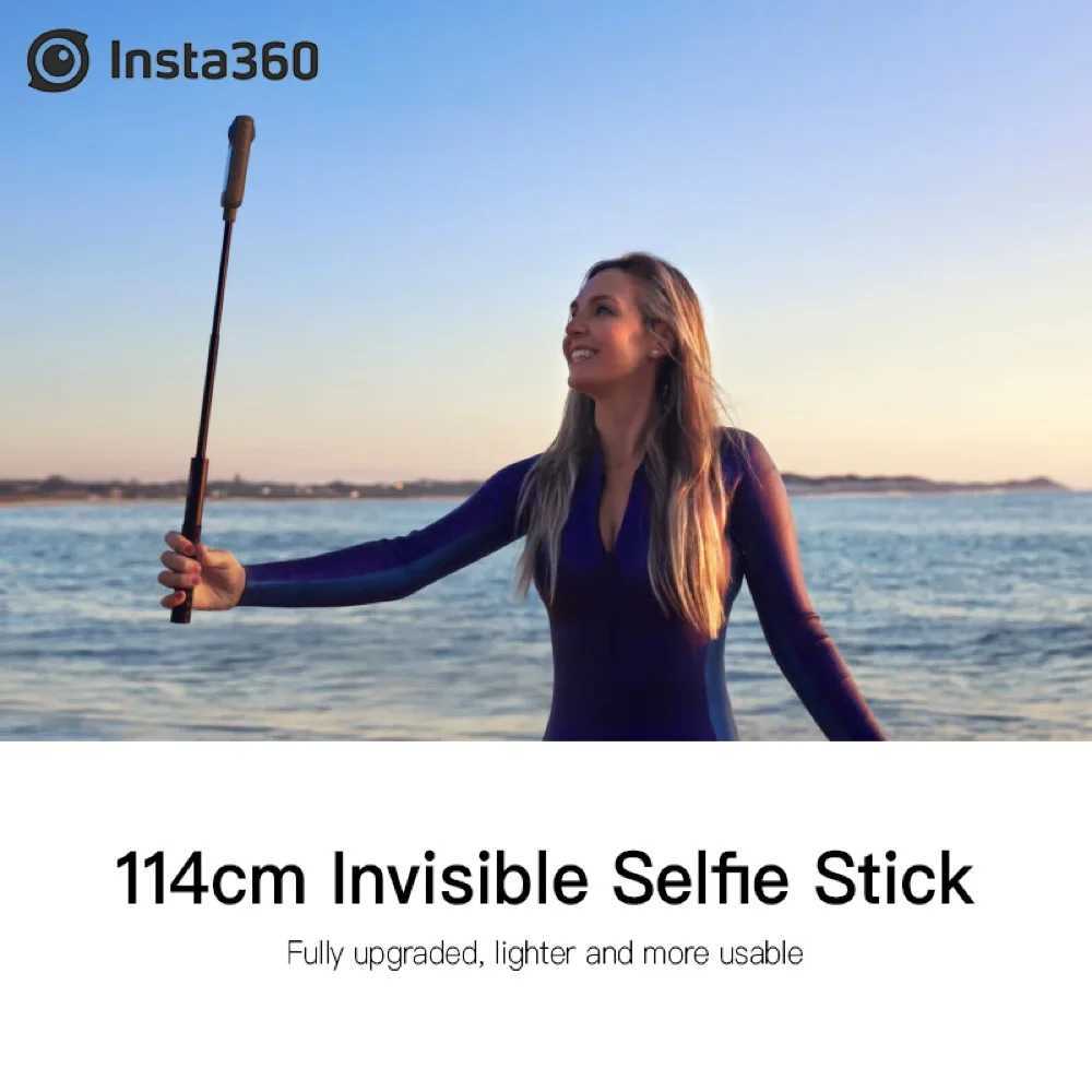 Insta360 114cm invisible selfie stick suitable for Insta360 X4 X3 ONE X2 RS Ace Pro 2 GO 3 3S new version selfie stick accessories Y241106