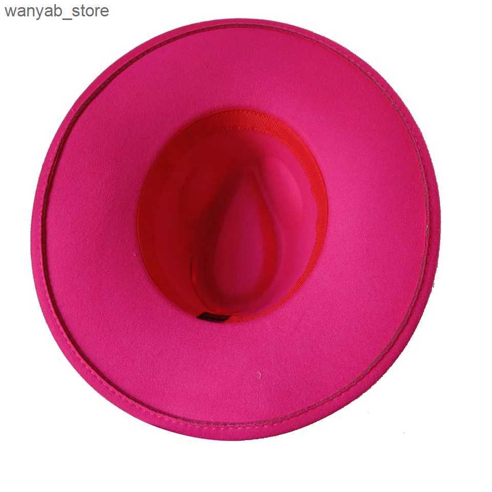 Wide Brim Hats Bucket Hats Gorras Hat Fedoras 9.5cm Wide Brim Hat Womens Winter Mens Hat Denim Felt Womens Hat New Fedora Sombreros L240910
