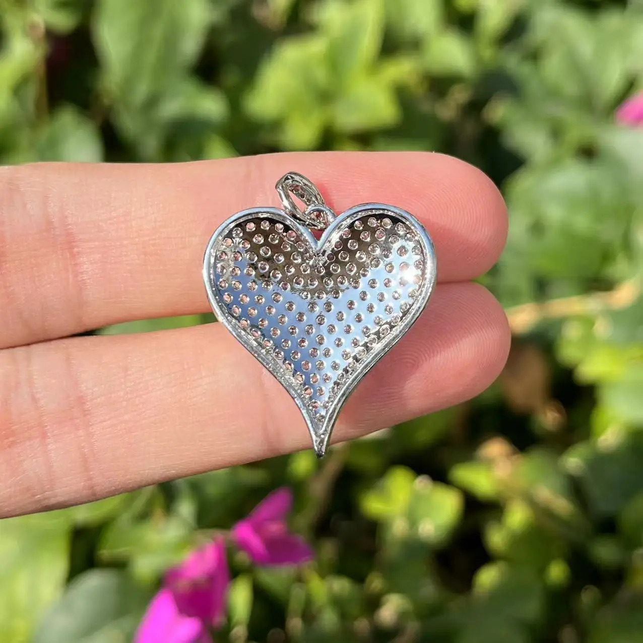 5 pieces/batch of classic heart-shaped pendant zirconia pendant 25x26mm for handmade custom bracelet jewelry accessories 241106