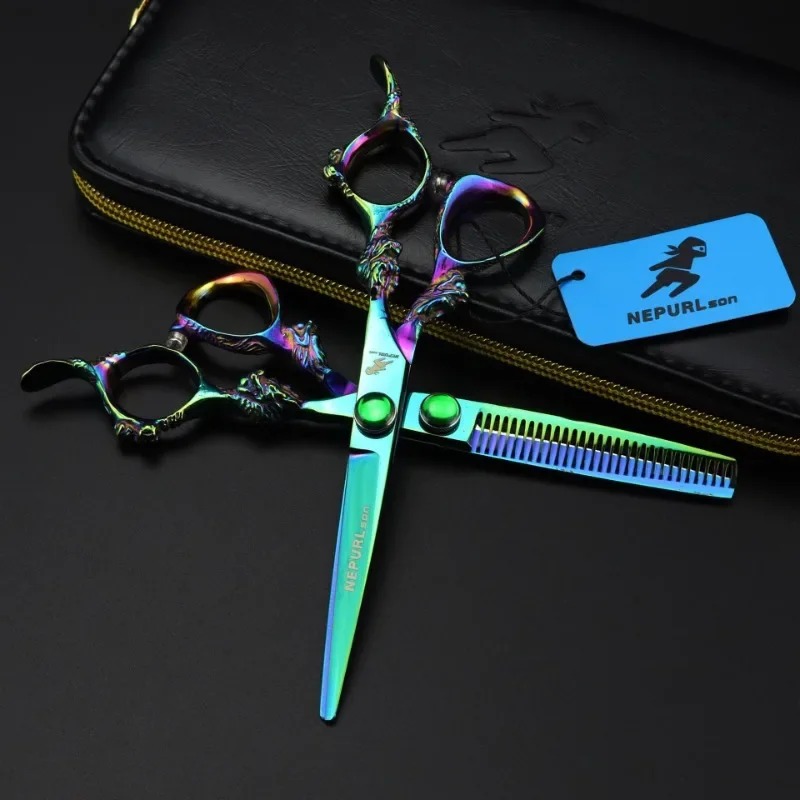 6 Inch Hair Scissors Hair Thinning Cutting Clipper Barber Scissor Hair Shears Professional Barber Shop Hairdressing ScissorsThinning Shears for Profe 