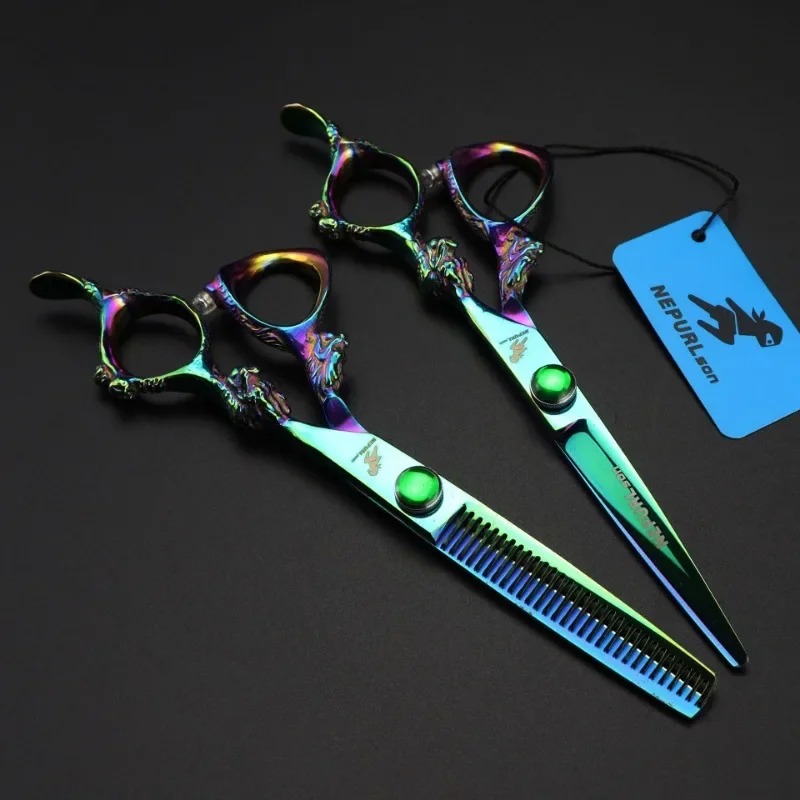 6 Inch Hair Scissors Hair Thinning Cutting Clipper Barber Scissor Hair Shears Professional Barber Shop Hairdressing ScissorsThinning Shears for Profe 