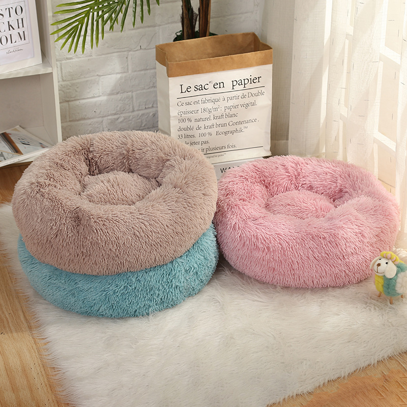 Autumn And Winter Thick Round Dog Bed Plush Deep Sleep Pet Bed Mat Cat Bed Fashionable Pet Supplies Wholesale 991