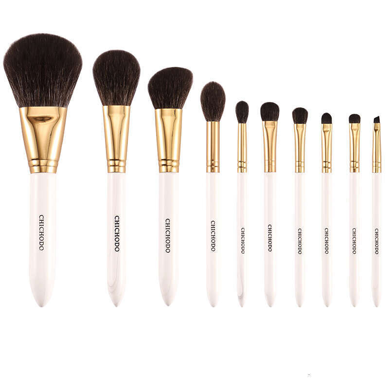 CHICHODO Brush-Urious Golden Autumn 10Pcs Brushes Set-High Level Fox&Goat&Synthetic Hair Professional Makeup Tools