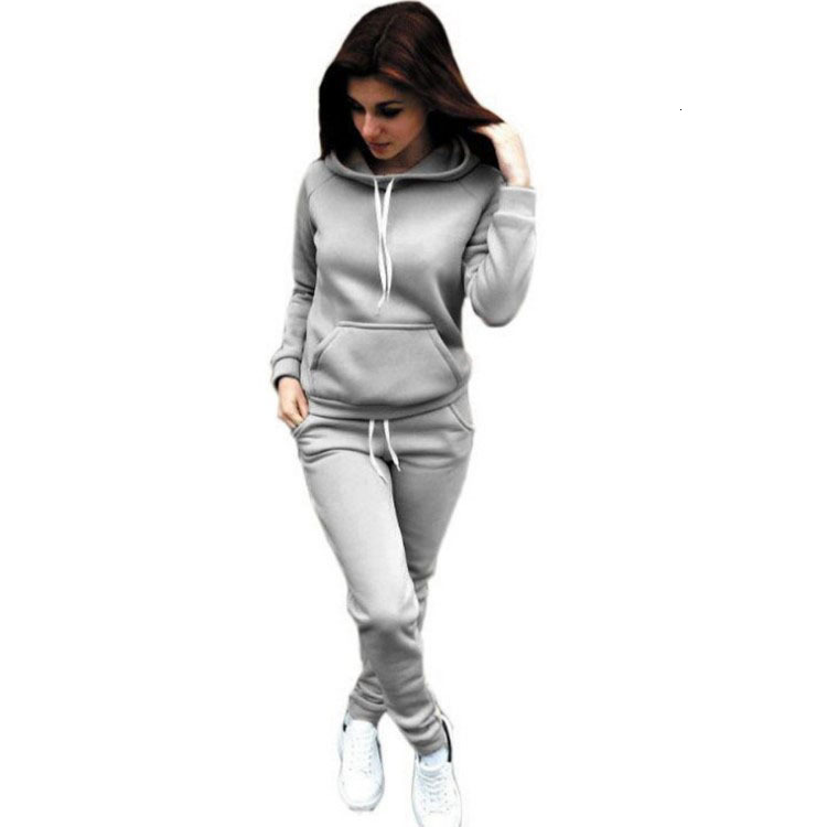 New Designer Hooded Sweater Women's Fashion Sports Set Solid Color Wool Women's Fashion Hoodie
