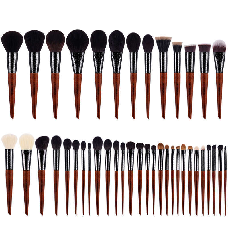 CHICHODO Brush-The Amber Series 41Pcs Carved Tube Professional Set-High Quality Makeup Brushes Tools-Beauty
