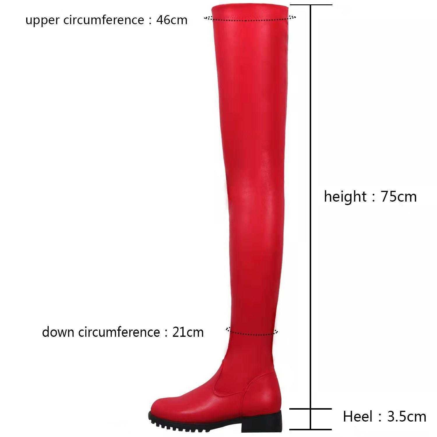 CMM Spring and Autumn New Cross Knee Boots Womens Round Head Fashion Boots Large Size Thick Heel Long Leg Knight Boots