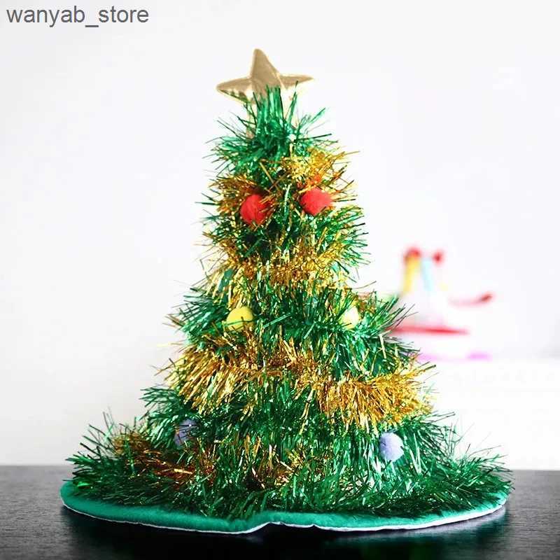 Wide Brim Hats Bucket Hats New Creative Christmas Hat Shiny Tinsel Colorful Poms Christmas Themed Hats Clothing Party Role-Playing Home Holiday Party 
