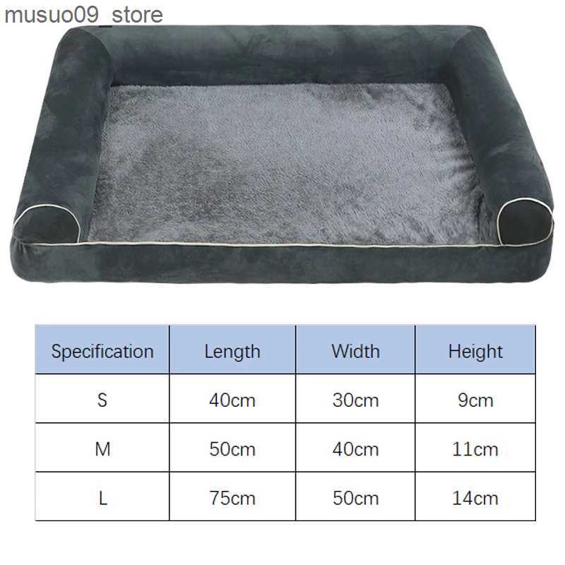 kennels pens Winter Warm Pet Bed for Small and Medium sized Dogs 3D Sponge Pet Sleep Mat Detachable Puppy Bed Dog Accessories L240910